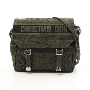 CHRISTIAN DIOR Green Canvas Shoulder Bag